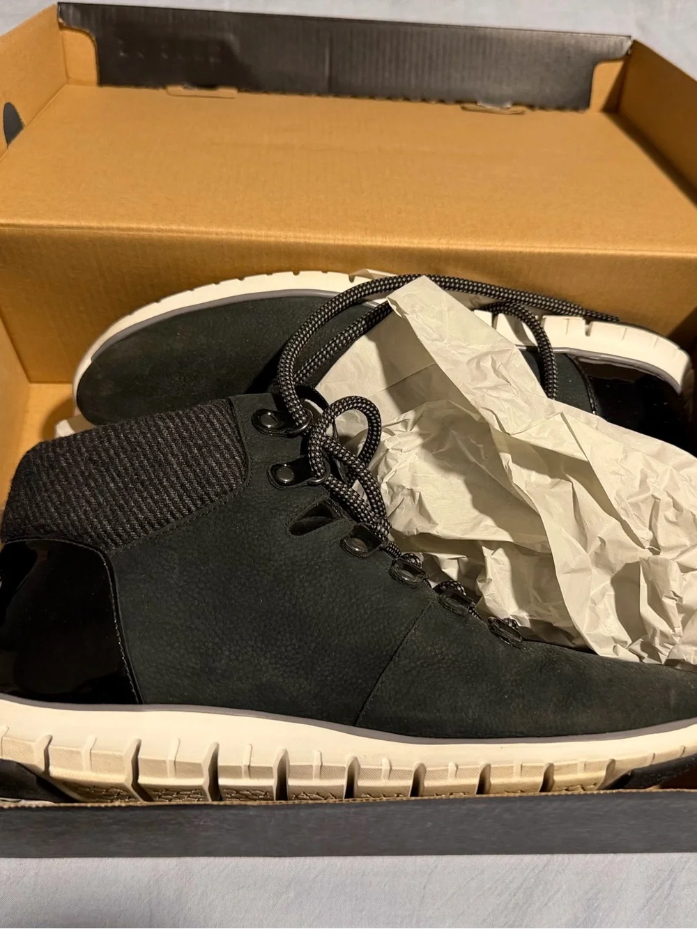 Cole Haan Black and White Women's Athletic High-Top Sneakers
